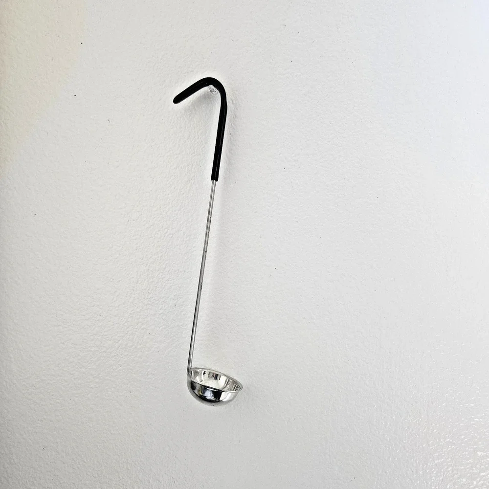 Tablecraft long handle Stainless Steel 1oz  30ml ladle with black handle